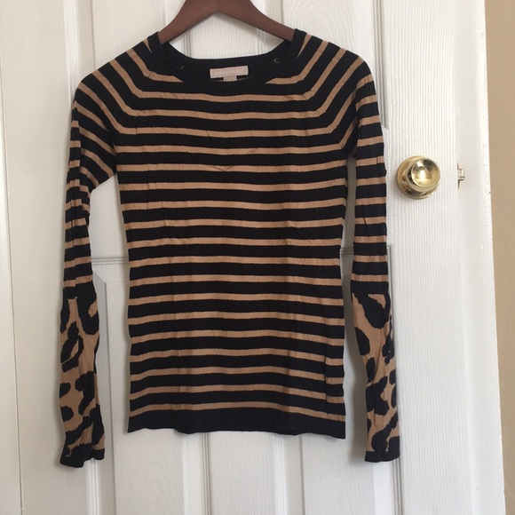 Banana Repulbic striped/animal print sweater - Picture 1 of 4